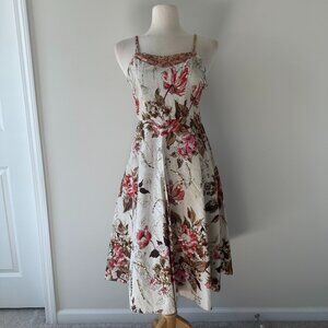 Anthropologie Yoana Baraschi Pink Sequins Floral Dress